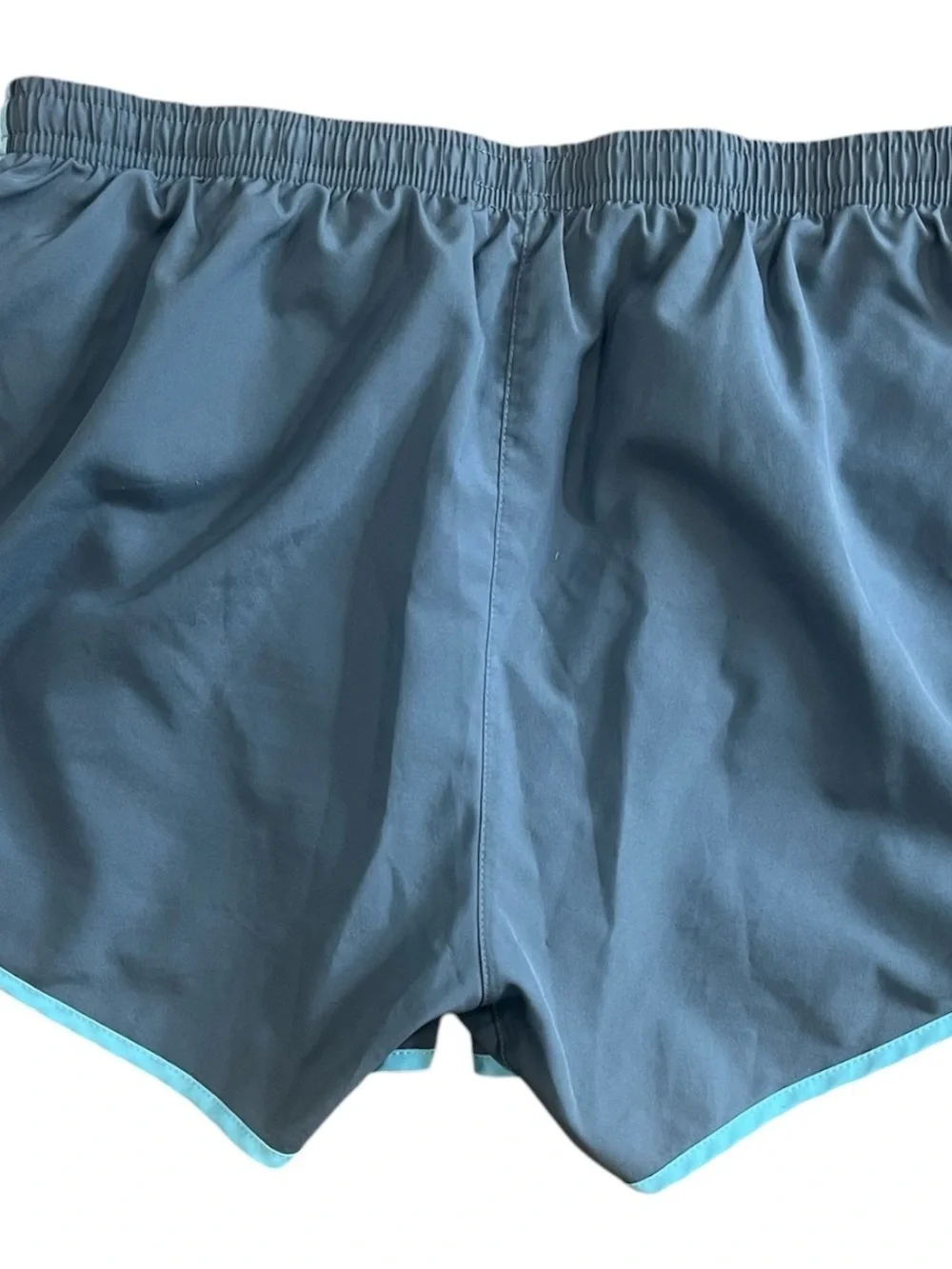 Nike Women's Athletic Dri-Fit Running Shorts in Slate Gray with Teal Trim size M